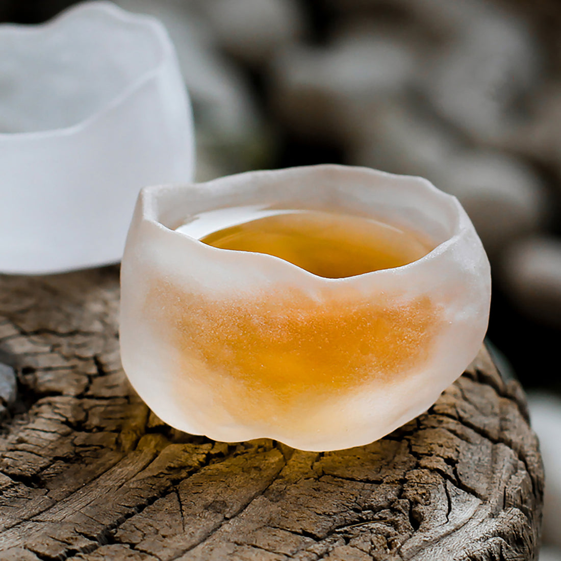 Tasse à thé en verre  Première neige