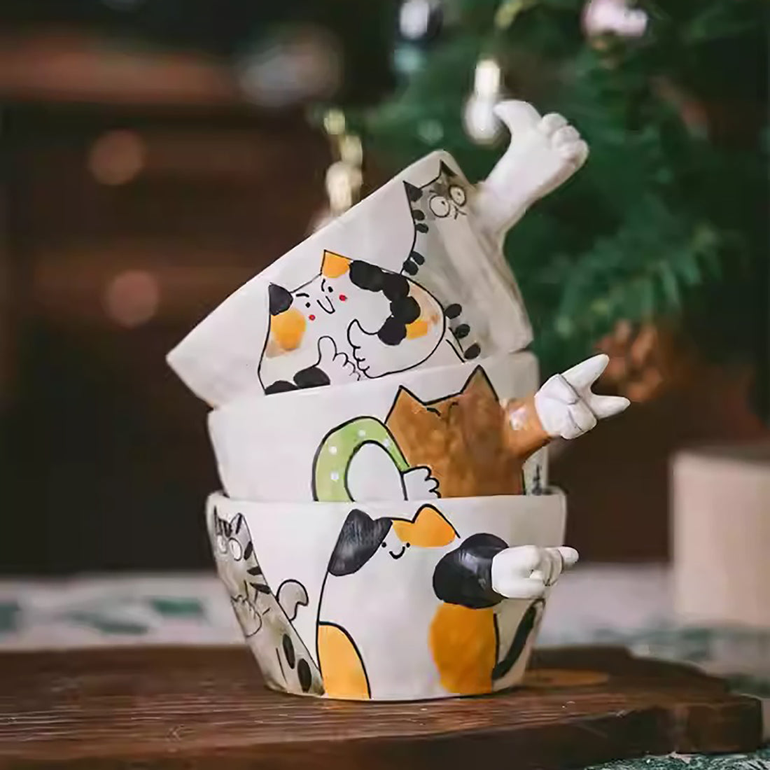 Mug créatif chat peint à la main