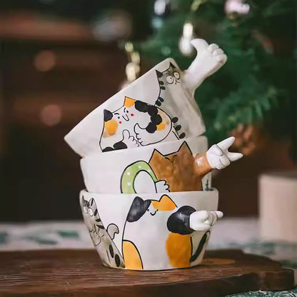 Mug créatif chat peint à la main