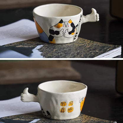 Mug créatif chat peint à la main
