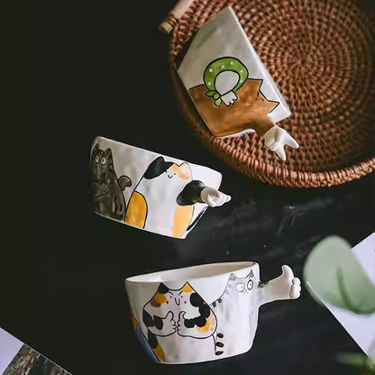 Mug créatif chat peint à la main