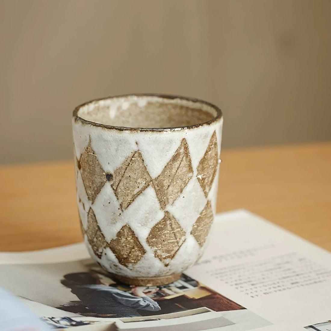 Tasse Yunomi motif losanges