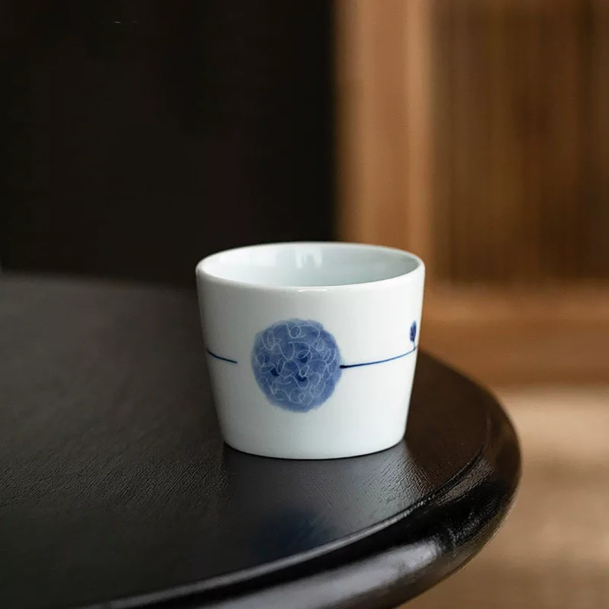 Tasse Minoyaki Hamatou Shirokage à motifs indigo