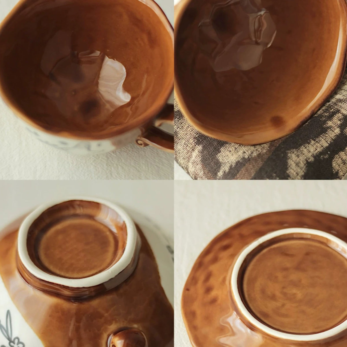 Tasse à café en céramique à motifs de colombes