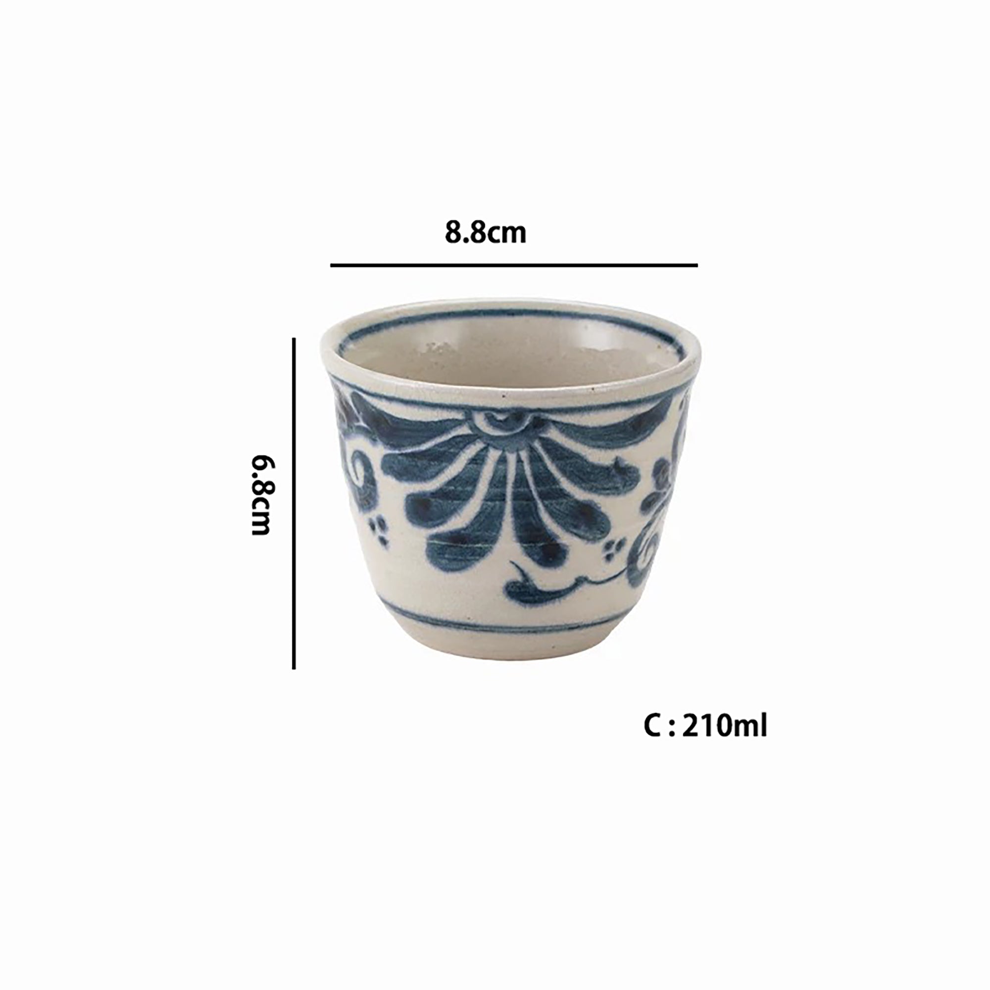 Tasse à thé japonaise Soukichi-gama motif arabesque peinte à la main