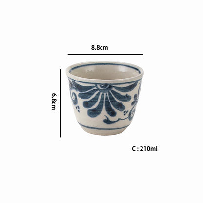 Tasse à thé japonaise Soukichi-gama motif arabesque peinte à la main