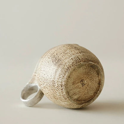 Tasse à partager en céramique avec effet pierre détails argentés