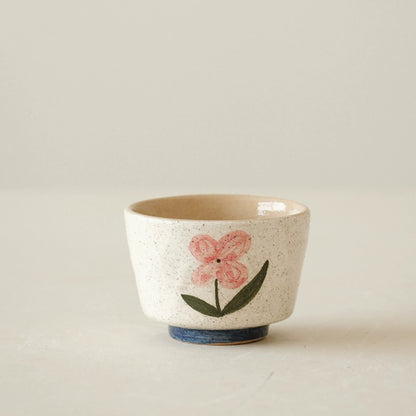 Tasse à thé kohiki décor floral peint à la main