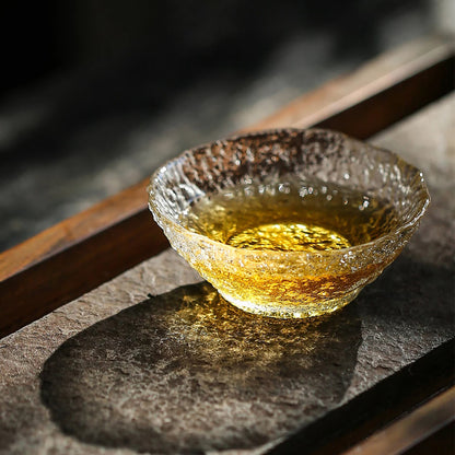 Tasse en verre Mizuno Glass motif givre nuit