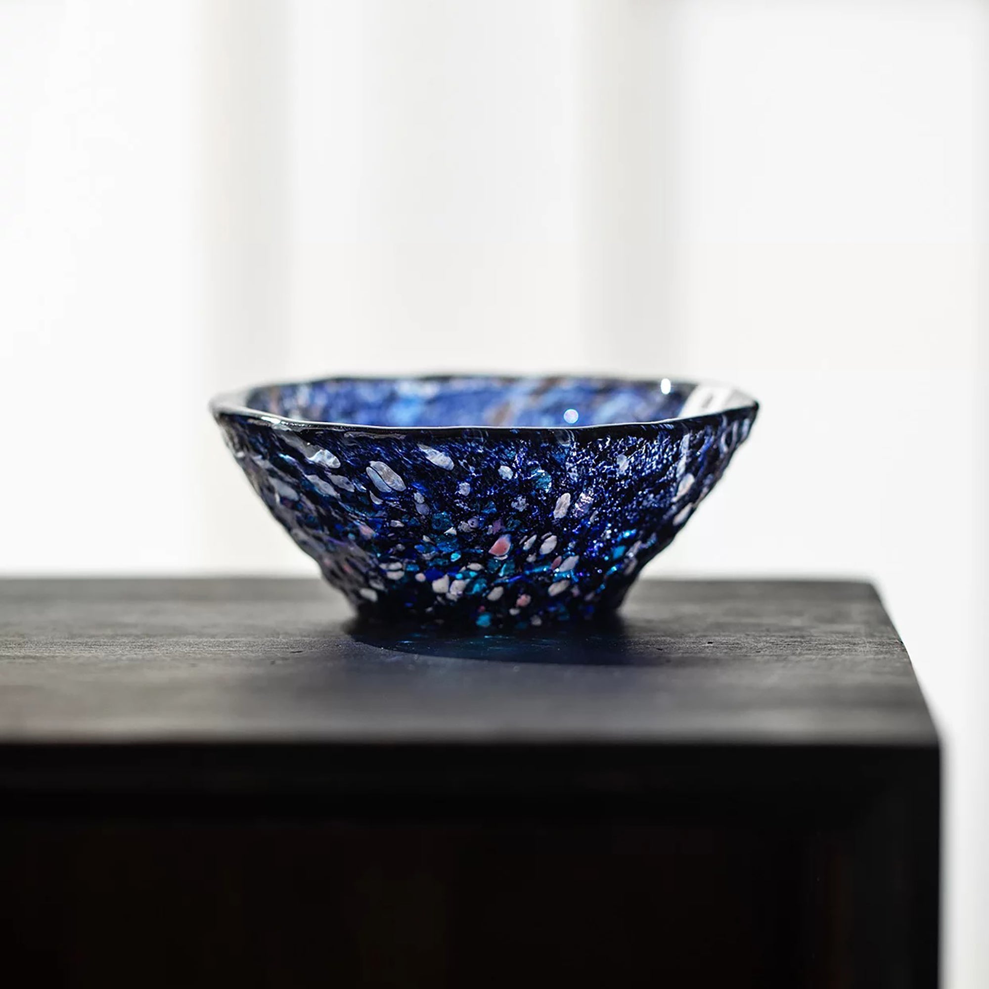 Tasse en verre Mizuno Glass motif givre nuit