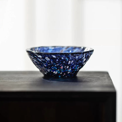 Tasse en verre Mizuno Glass motif givre nuit