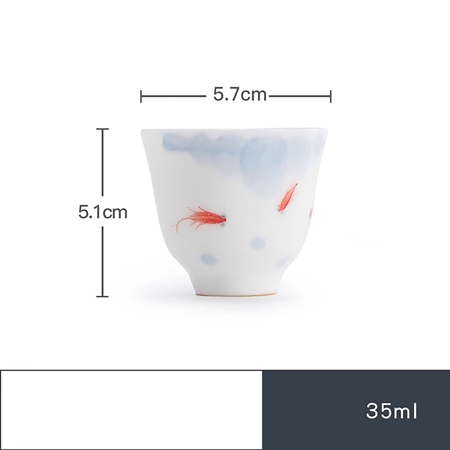 Tasse à thé en porcelaine RU avec motif de poisson bonheur