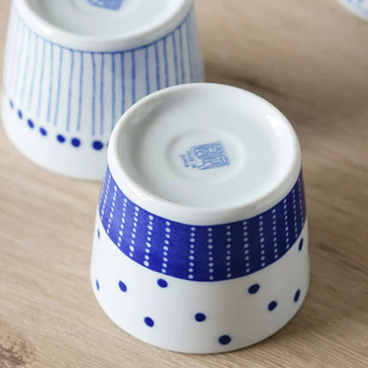 Tasse Choko MinoYaki avec Motifs Indigo