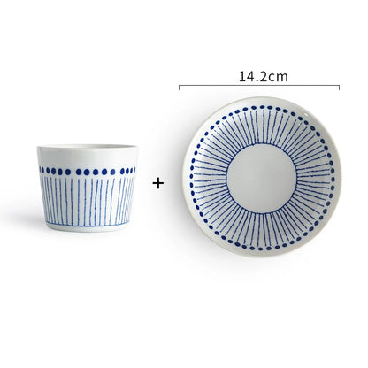 Tasse Choko MinoYaki avec Motifs Indigo