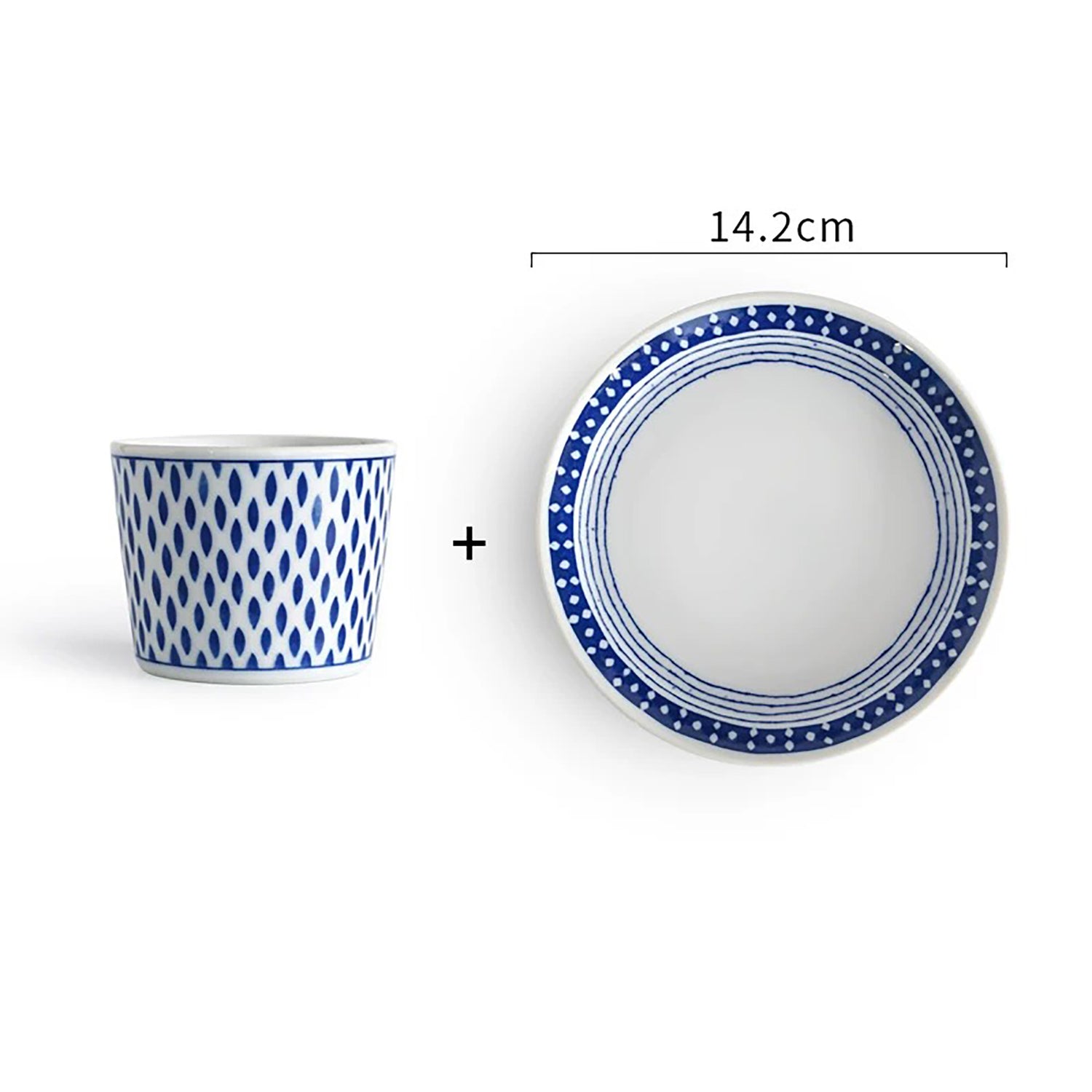 Tasse Choko MinoYaki avec Motifs Indigo
