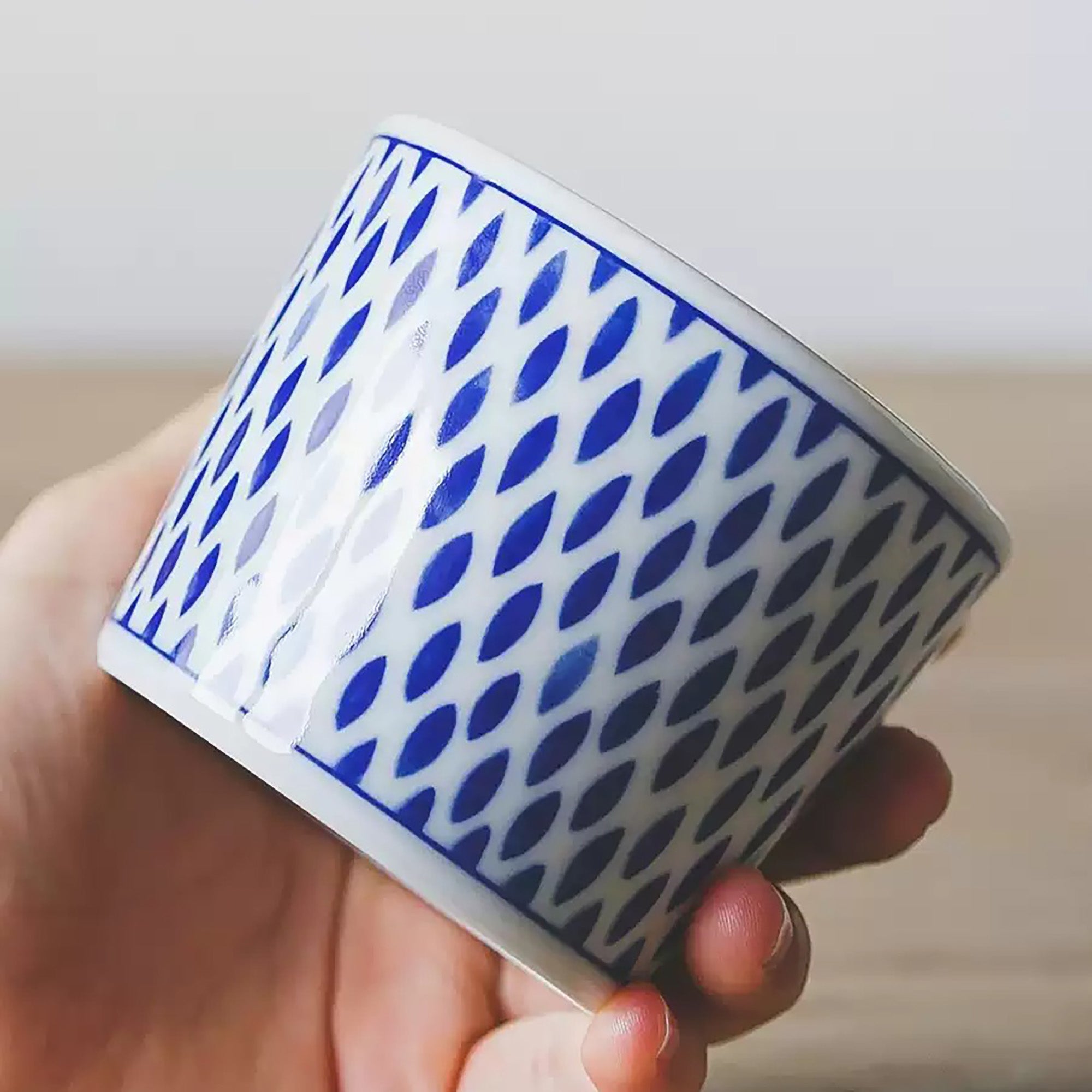 Tasse Choko MinoYaki avec Motifs Indigo