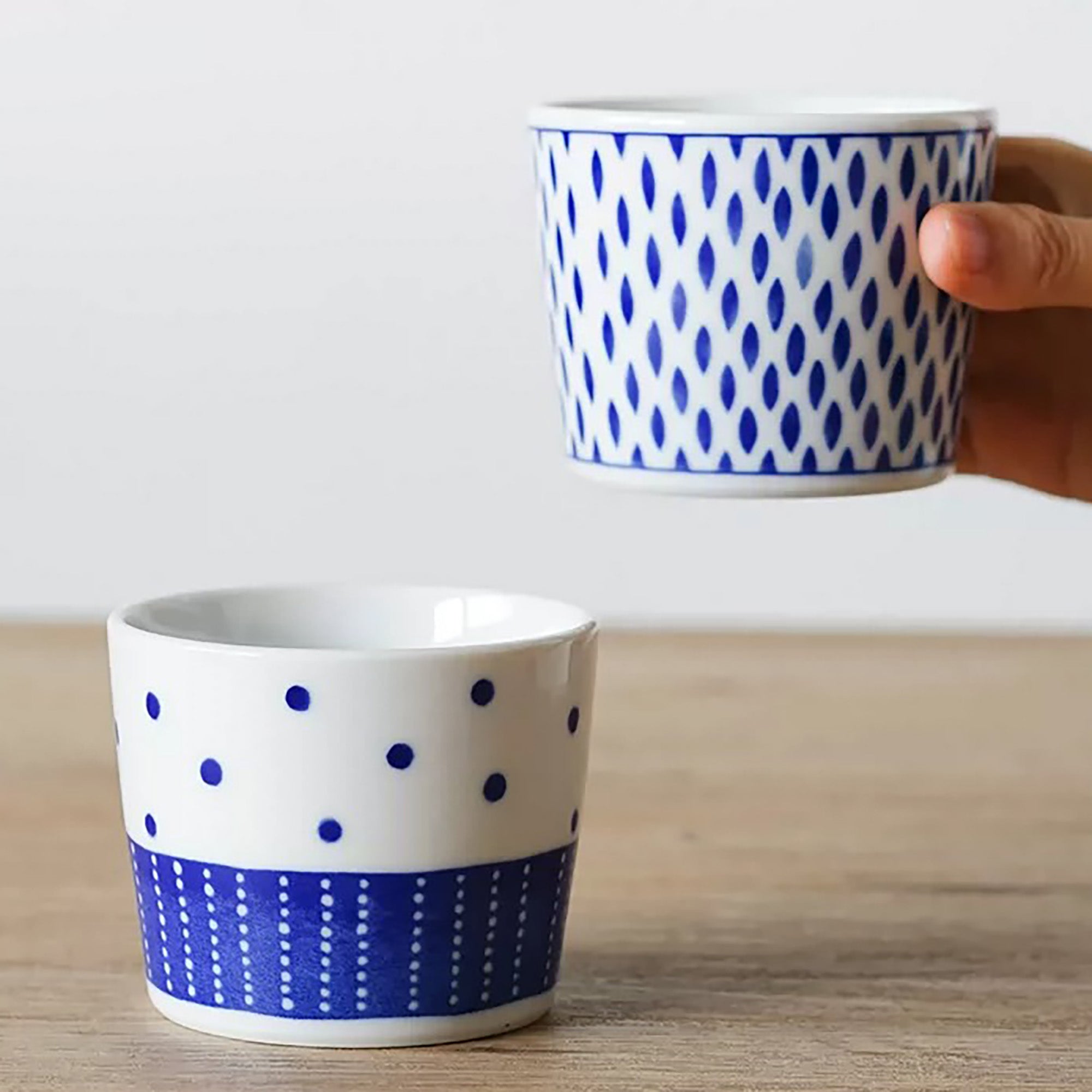 Tasse Choko MinoYaki avec Motifs Indigo