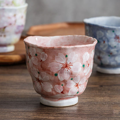 Tasse en céramique fait main motif fleur de cerisier