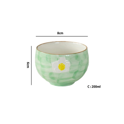 Théière artisanale Seto-yaki avec Motif sakura vert