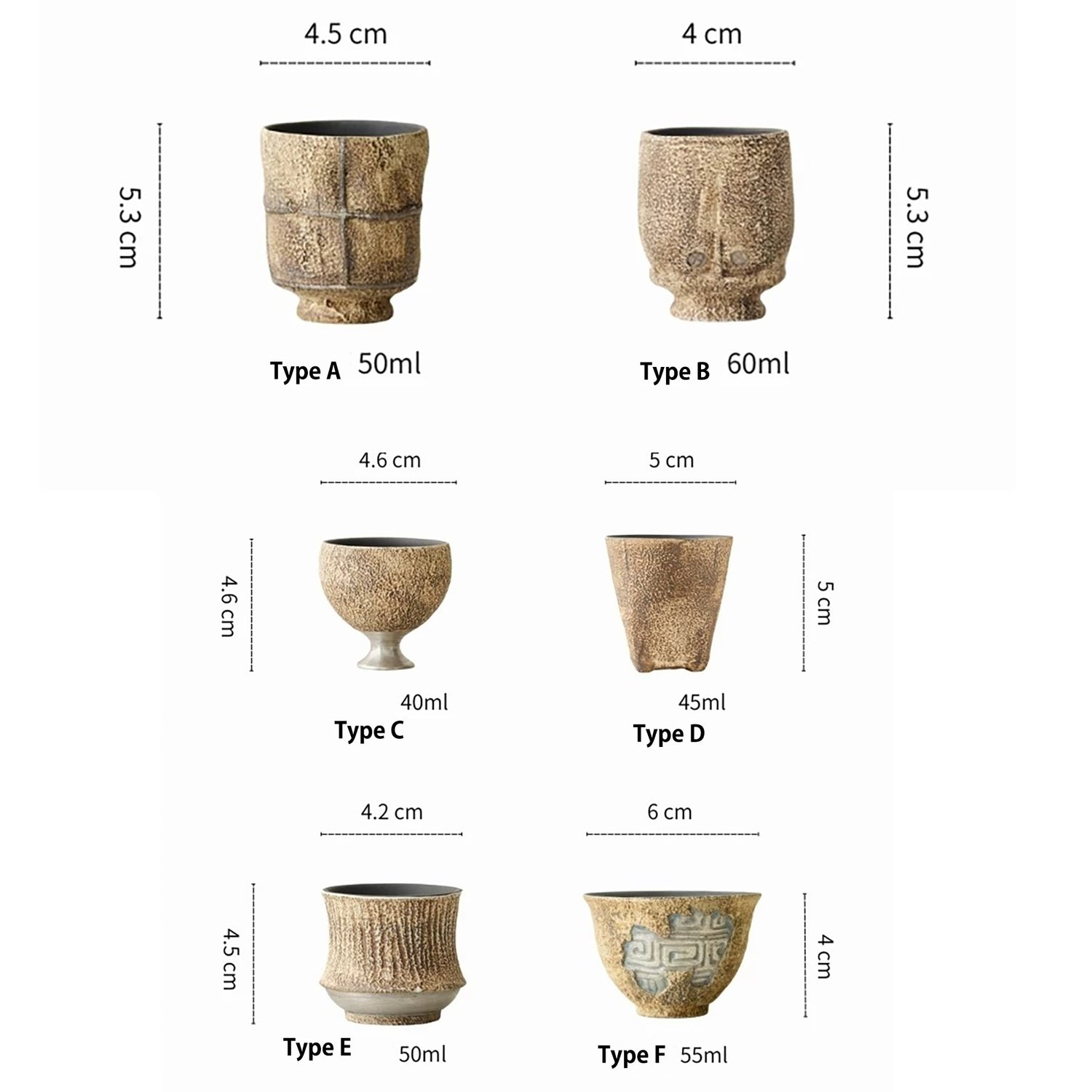 Tasse à thé Kohiki effet pierre avec décor argenté