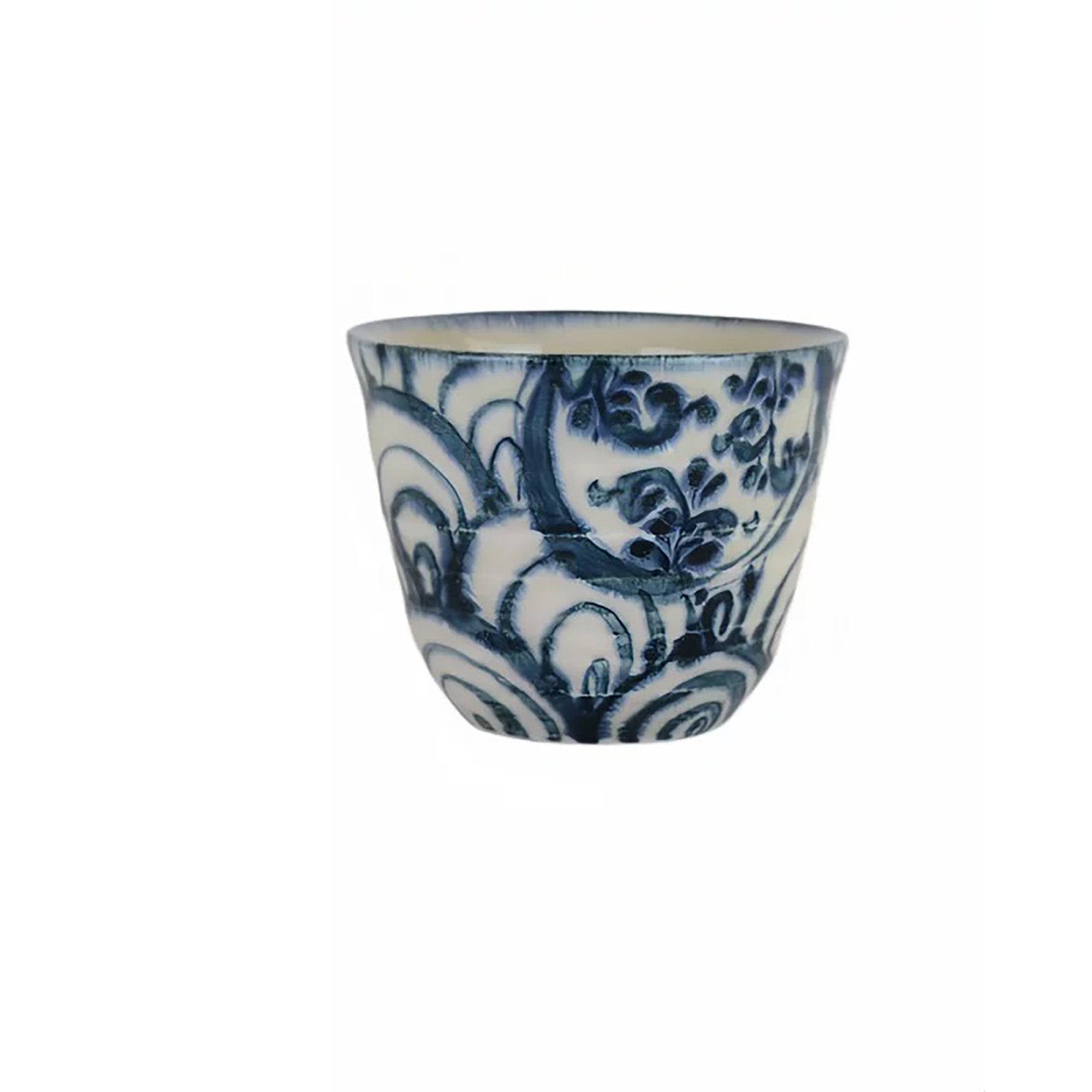 Soukichi-gama Teetasse, handbemaltes Arabeskenmuster