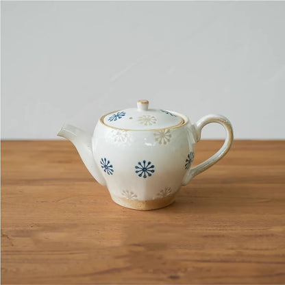 Théière artisanale Hasami-yaki motif fleur