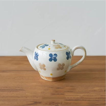 Théière artisanale Hasami-yaki motif fleur