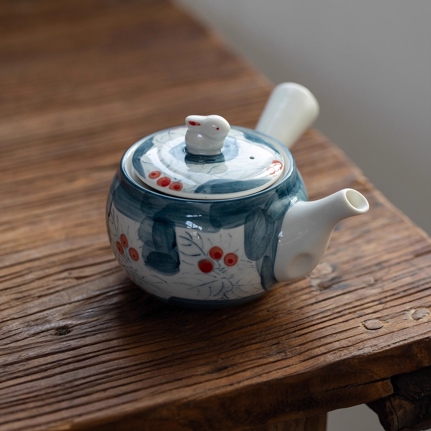 Théière artisanale Arita-yaki avec anse latérale