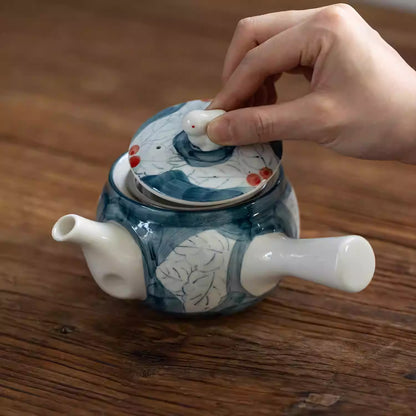 Théière artisanale Arita-yaki avec anse latérale