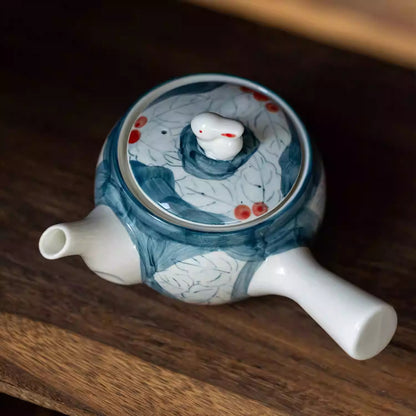Théière artisanale Arita-yaki avec anse latérale