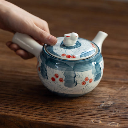 Théière artisanale Arita-yaki avec anse latérale