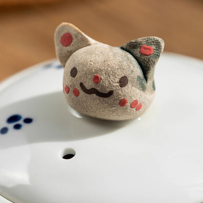 Service à thé en porcelaine Arita avec motif de chat mignon