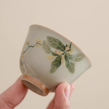 Théière en porcelaine faite à la main avec Motif osmanthus