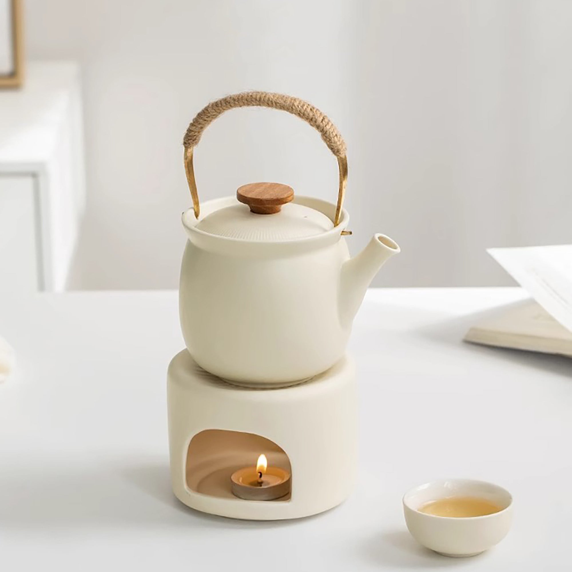 Réchaud à Bougie Support Chauffe-théière En Céramique - Base Isolante Avec Bougie Pour Thé Et Café Chauffe Theiere Réchaud à Bougie Support Chauffe-théière En Céramique - Base Isolante Avec Bougie Pour Thé Et Café Chauffe Theiere