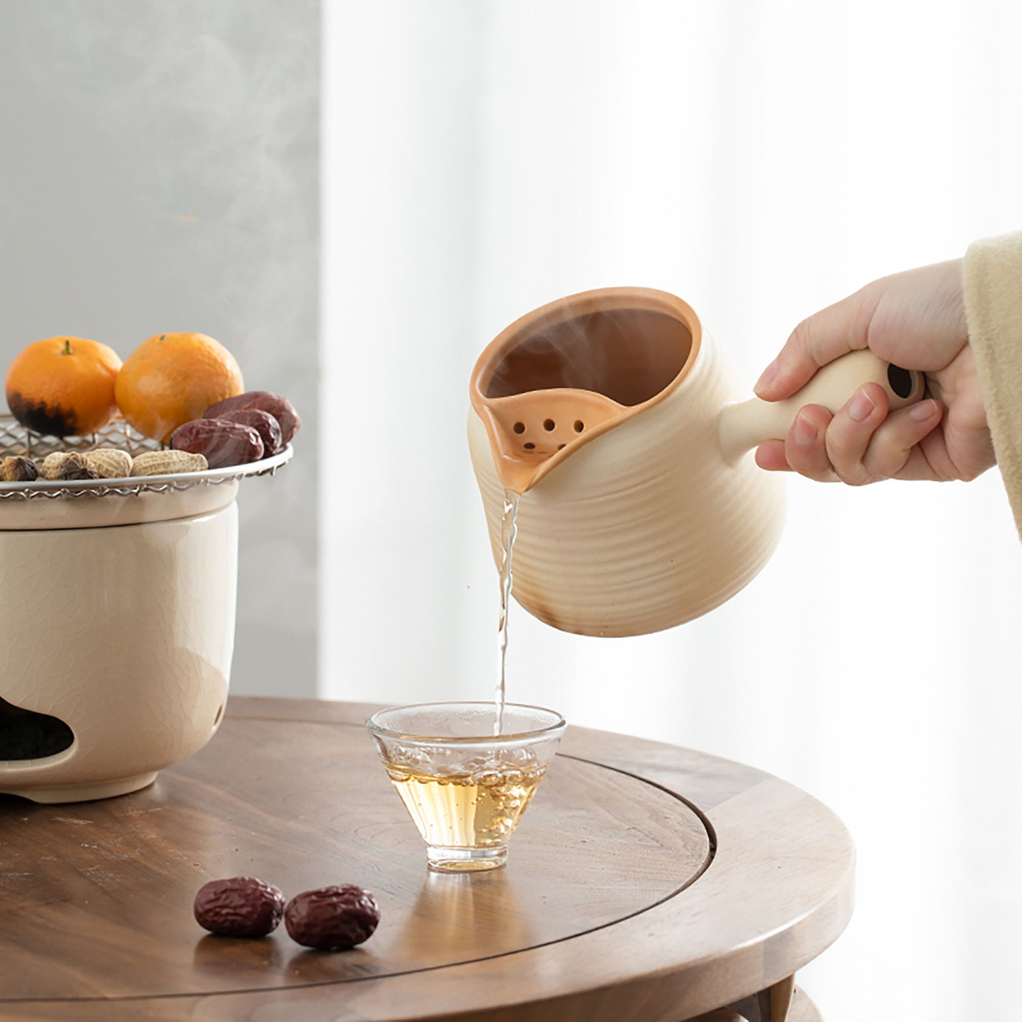 Réchaud à thé artisanal en céramique de Jingdezhen