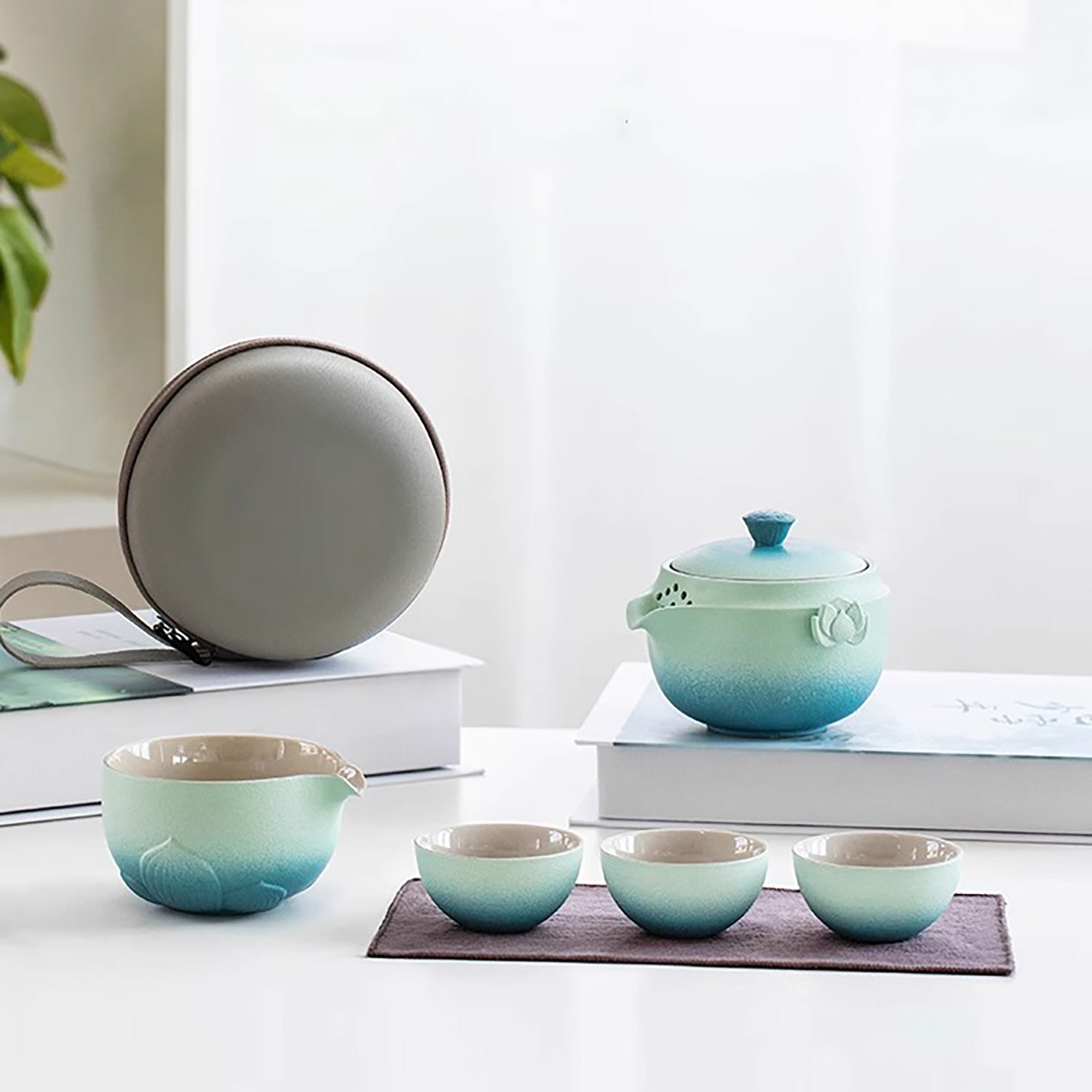 Service à thé de voyage Gongfu personnalisable en céramique