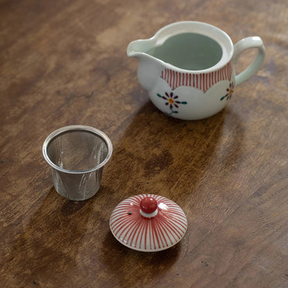 Théière en porcelaine Arita-yaki Yako-gama décor floral 