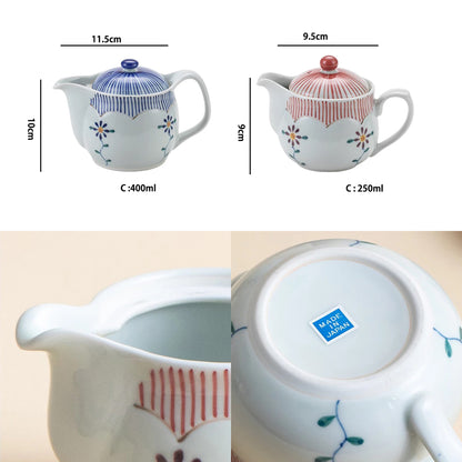 Théière en porcelaine Arita-yaki Yako-gama décor floral 