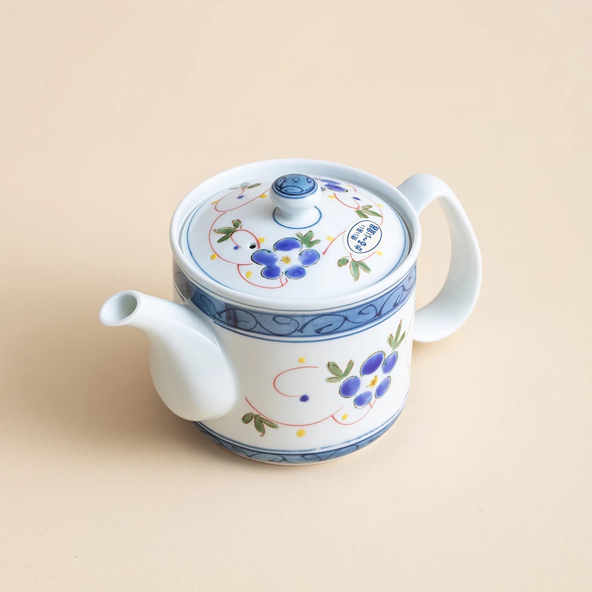 Théière en porcelaine Mino-yaki Issei Tōen décor fleurs bleues