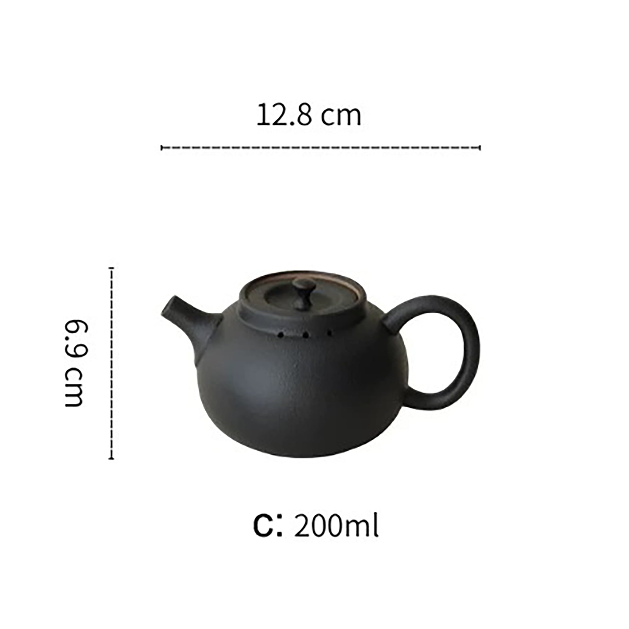 Théière en grès noir mat
