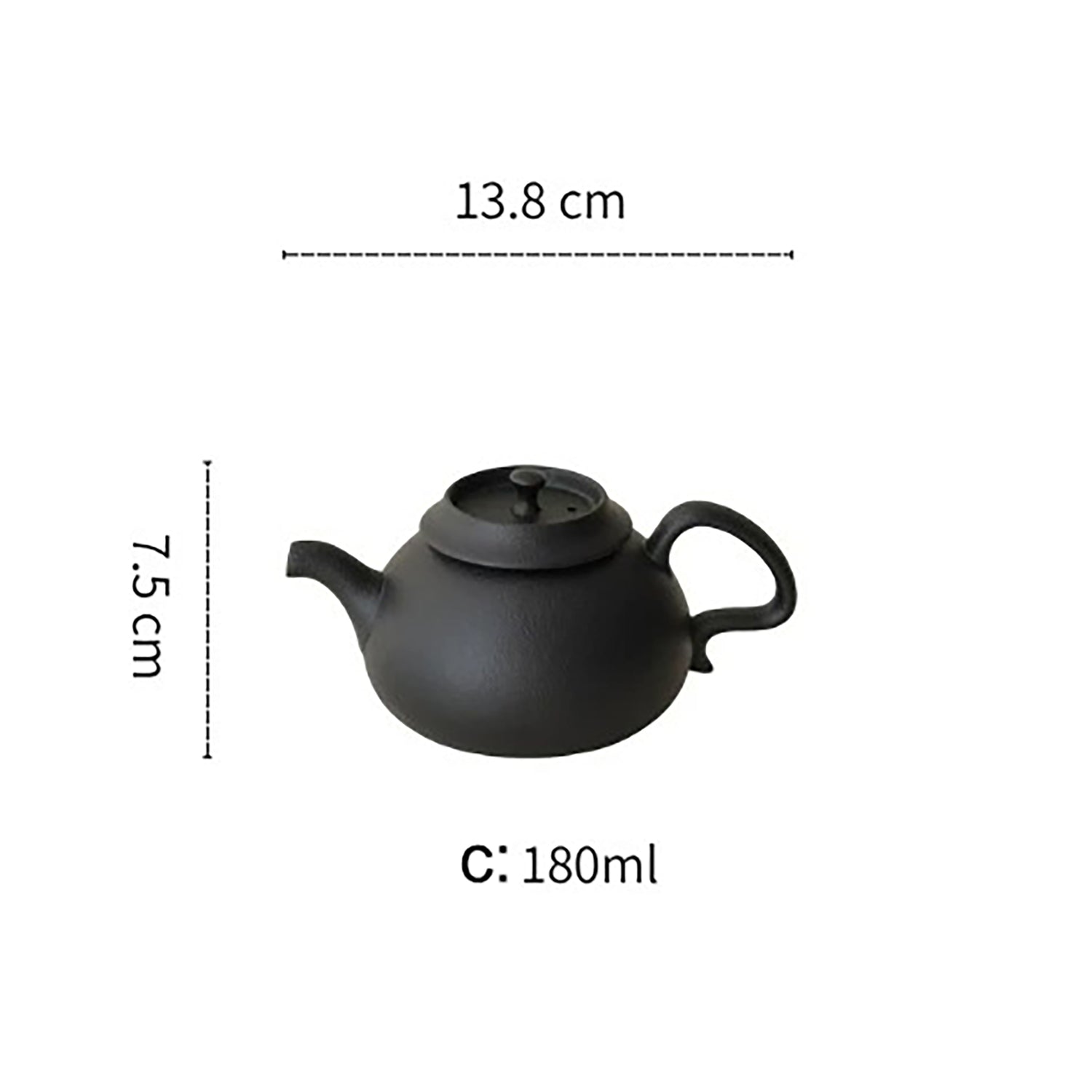 Théière en grès noir mat