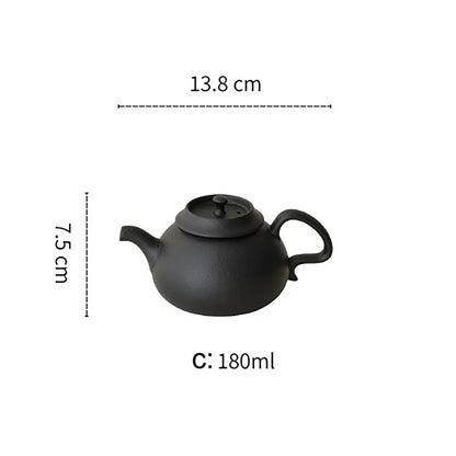 Théière en grès noir mat