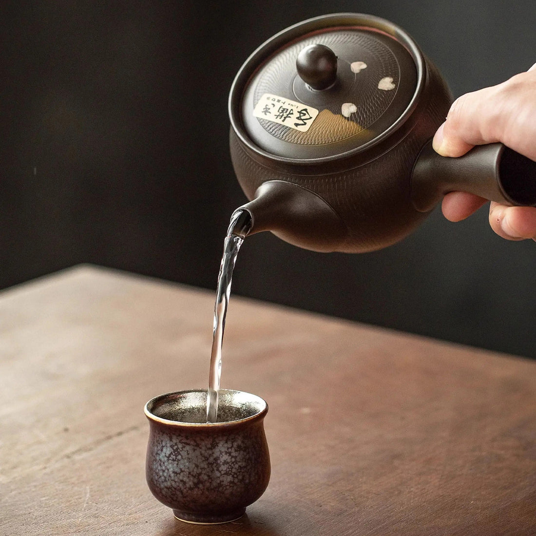 Kyusu-Teekanne seitlicher Griff Tokoname-yaki Sakura-Dekor rosa
