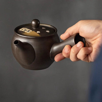 Théière kyusu latérale Tokoname-yaki décor sakura