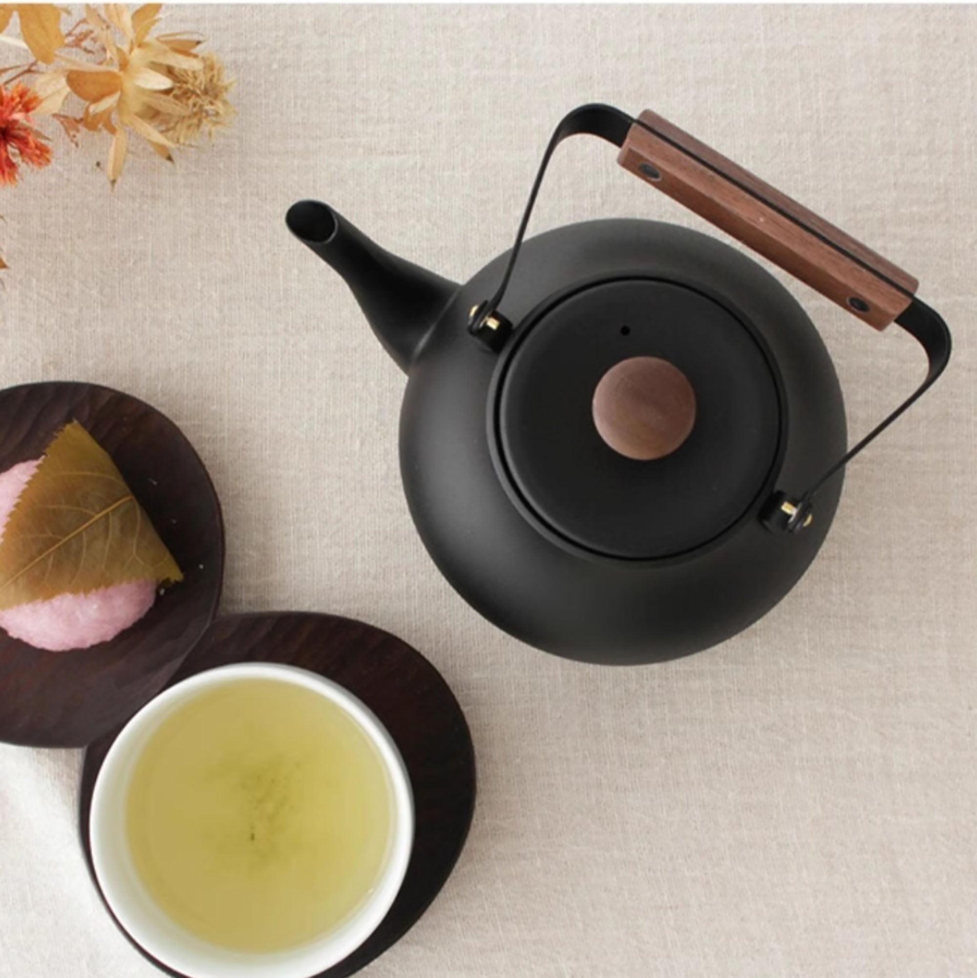 Théière japonaise en inox brossé avec Style rétro minimaliste