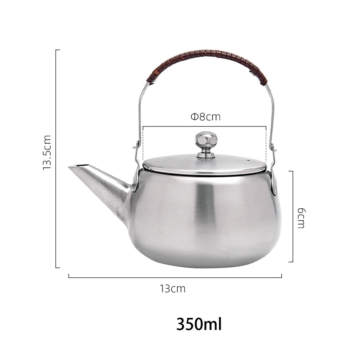 Théière Orient Modern rétro en inox avec anse en rotin