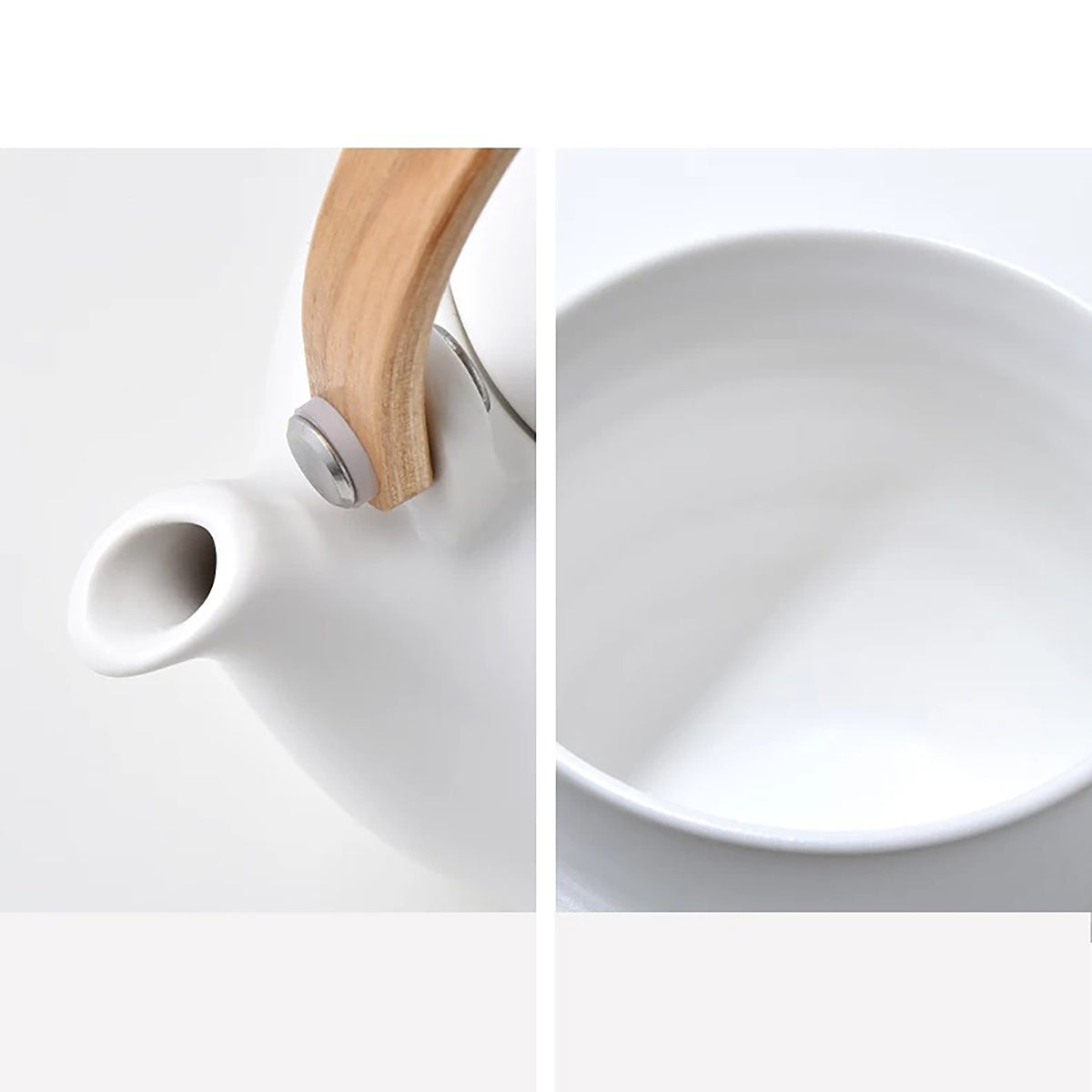 Service à thé Shimoyama en porcelaine avec anse en bambou