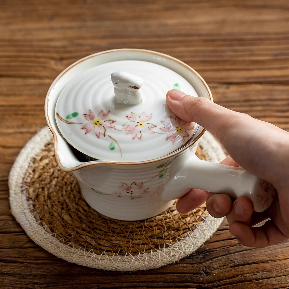 Théière kyusu en céramique Minoyaki