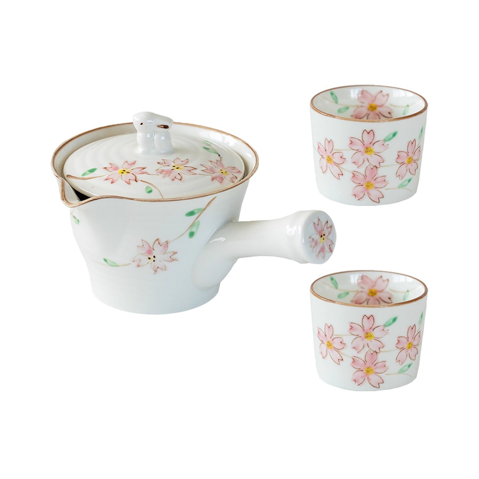 Kyusu Teekanne und Tasse aus Minoyaki-Keramik