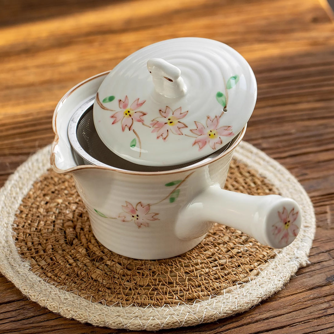 Théière kyusu en céramique Minoyaki